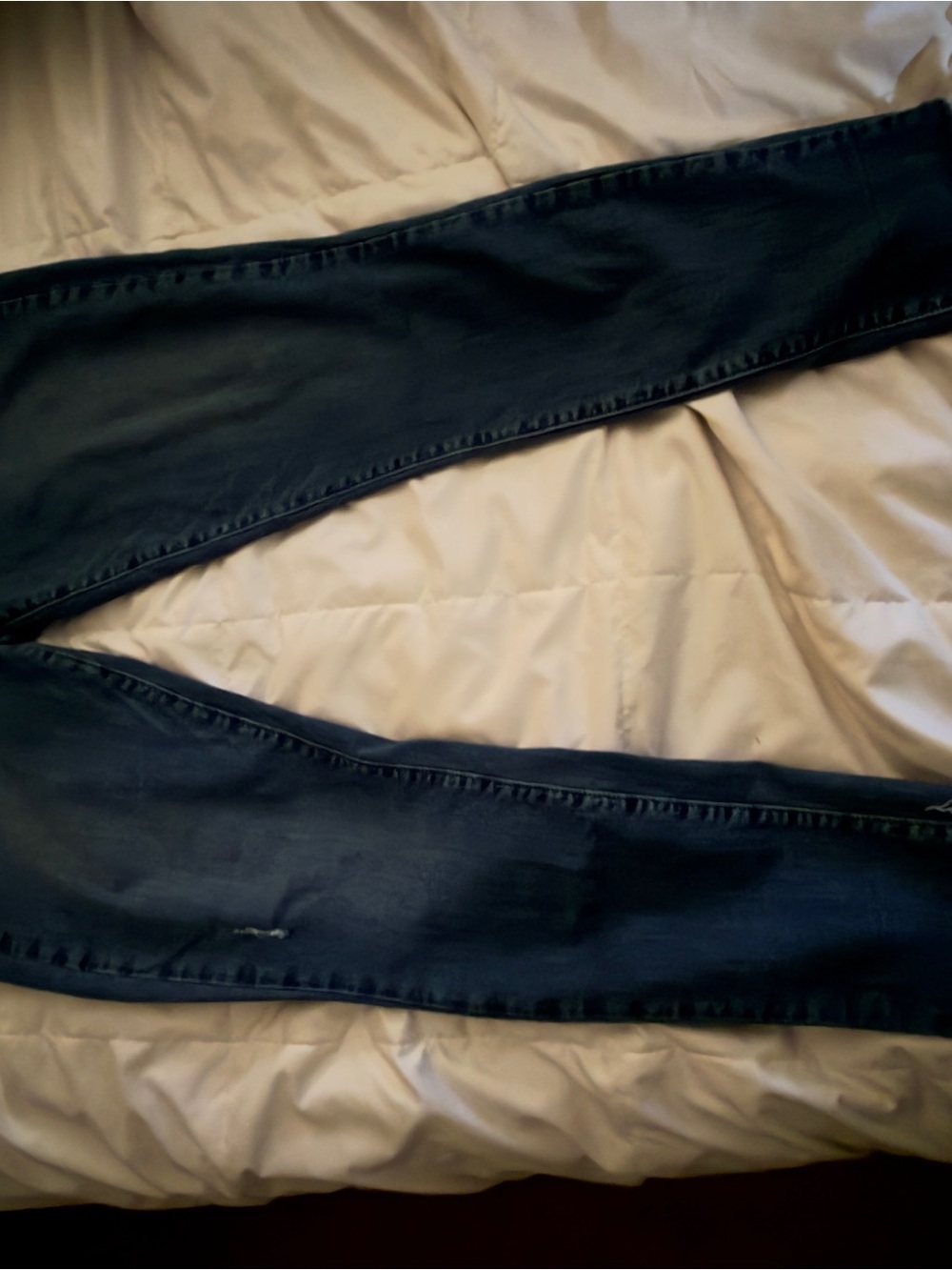 PAIGE Dark Blue Distressed Skinny Maternity Jeans